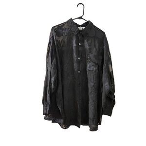 Jacque & coco size 22-24 black blouse long sleeve